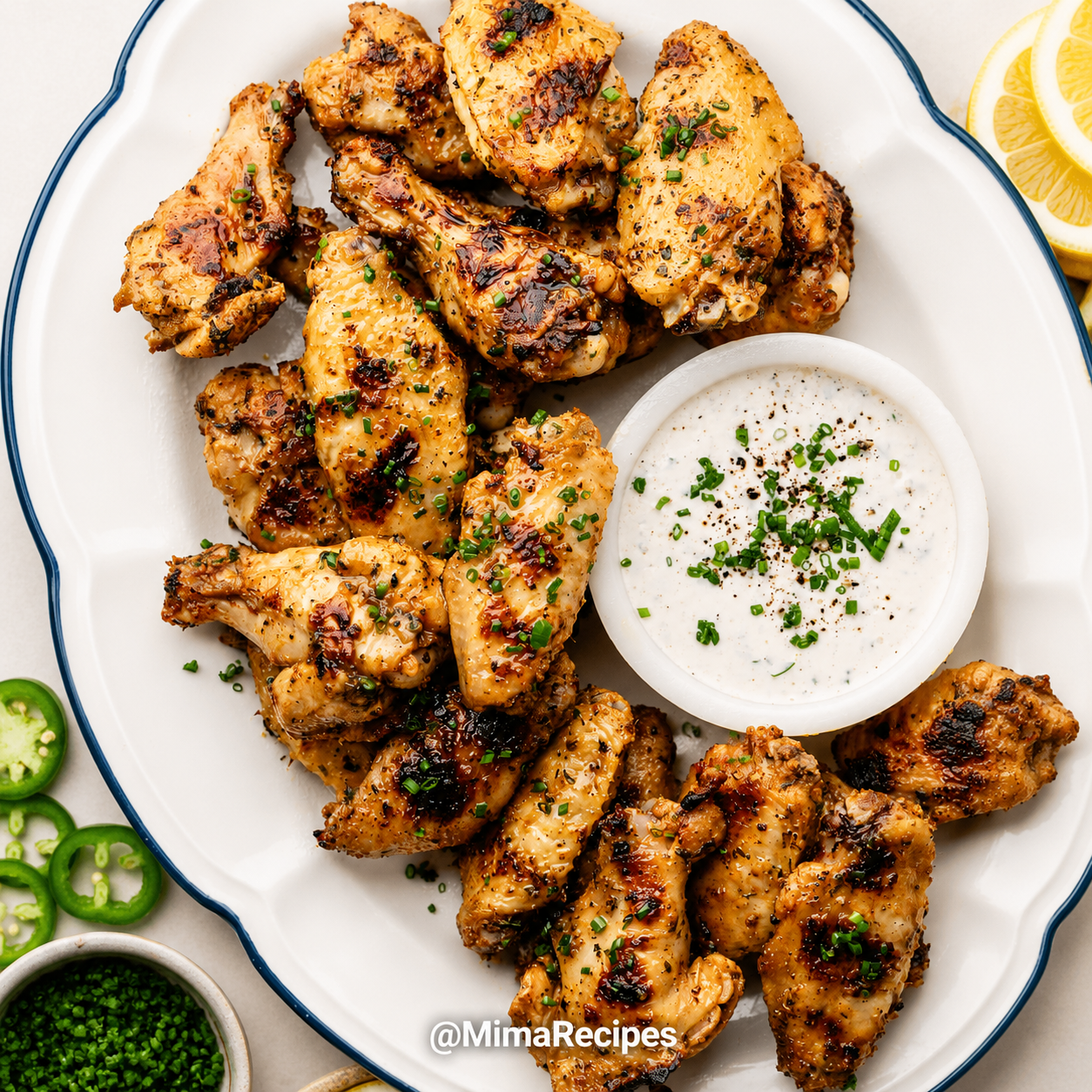 Cajun-Spiced Grilled Chicken Wings with Jalapeño Ranch