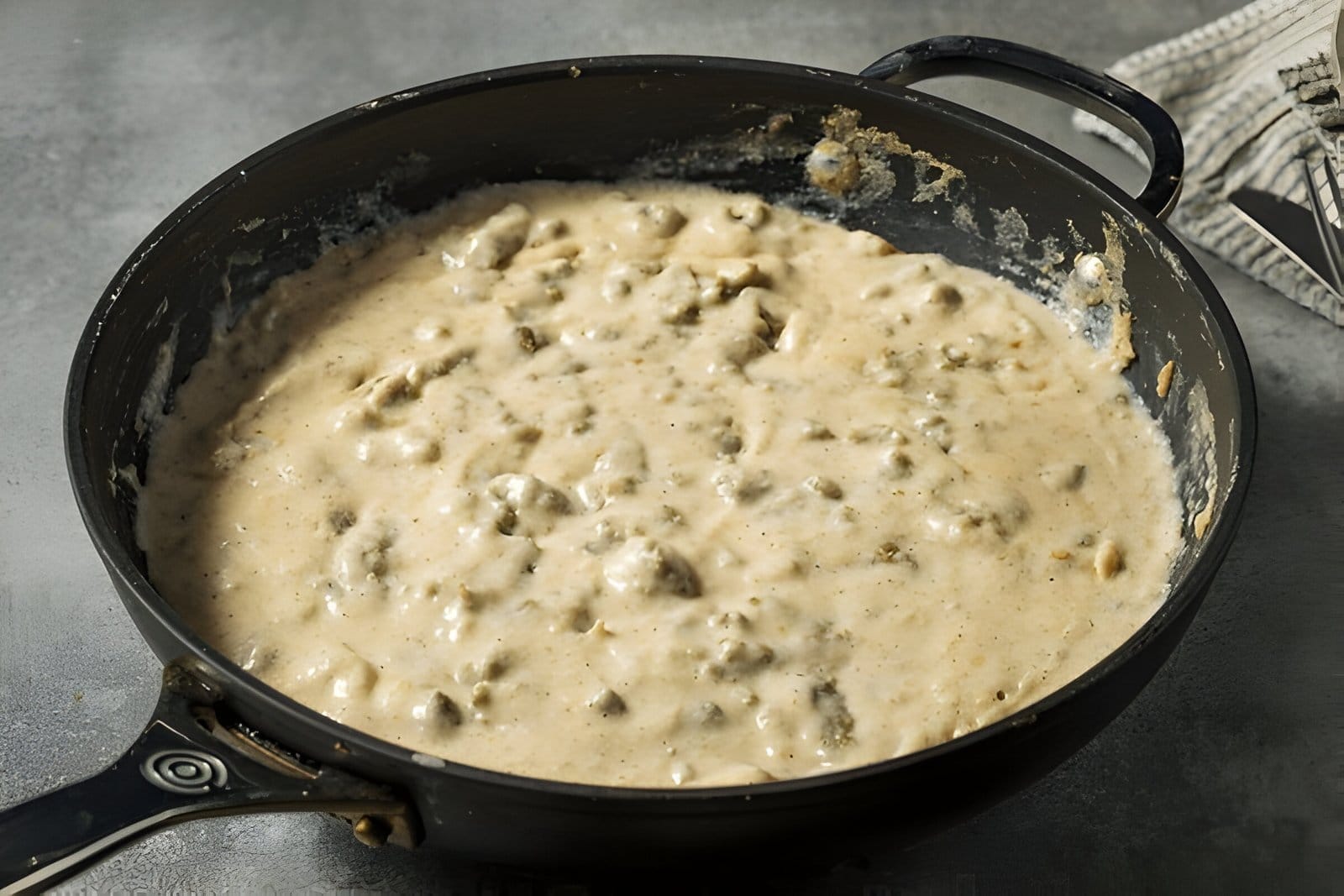 outhern-hamburger-gravy-biscuits Southern hamburger gravy on fresh biscuits