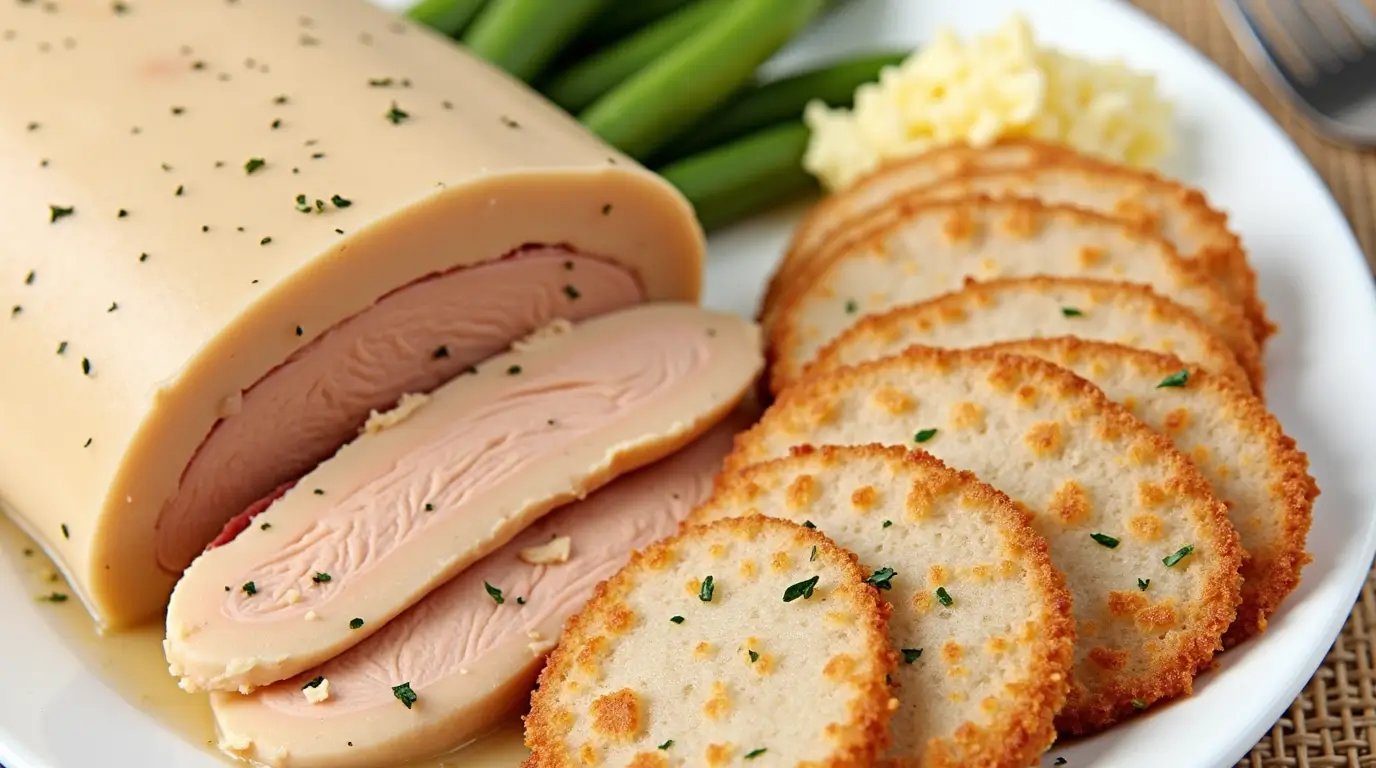 Comparison of cooked chicken cutlets and thin-sliced chicken breasts, showing the difference in texture and preparation style.