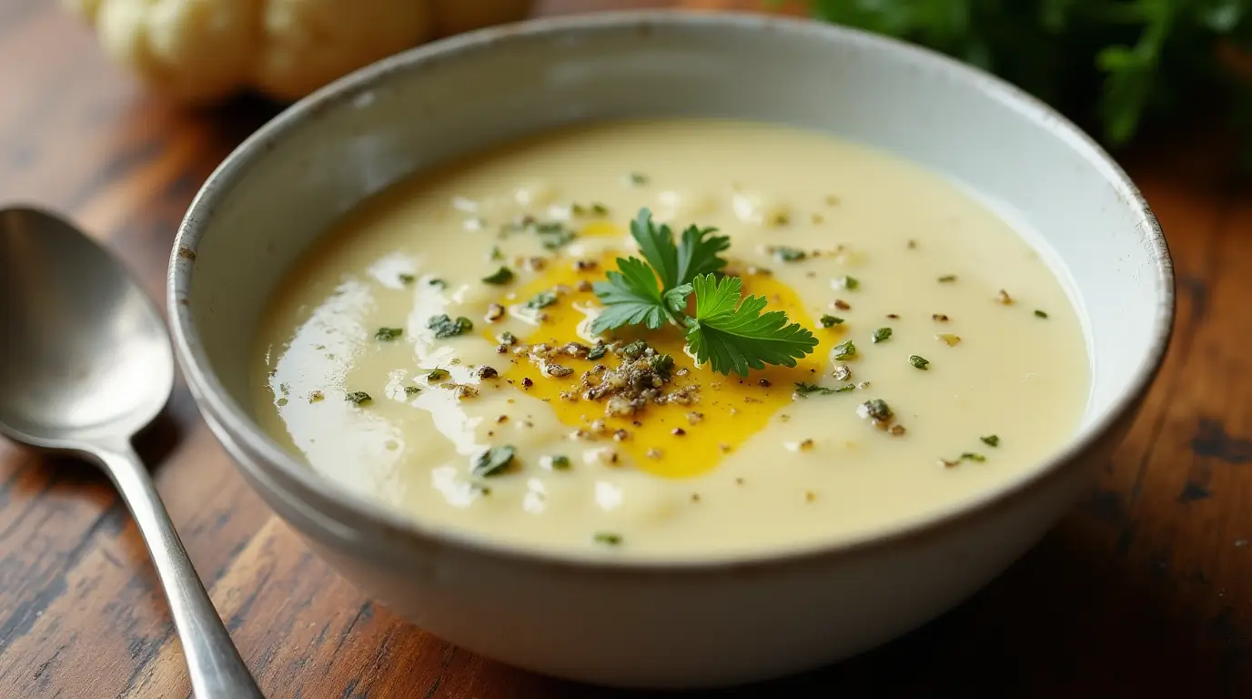Creamy Cauliflower Soup with Herbs