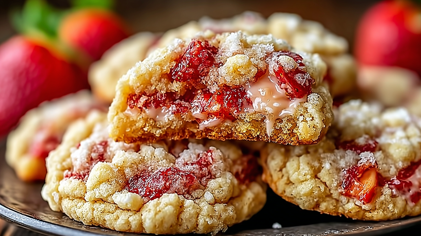 Irresistible Strawberry Crunch Cookies with Fresh Crumble and Juicy Fruit – Proven Sweet Treat