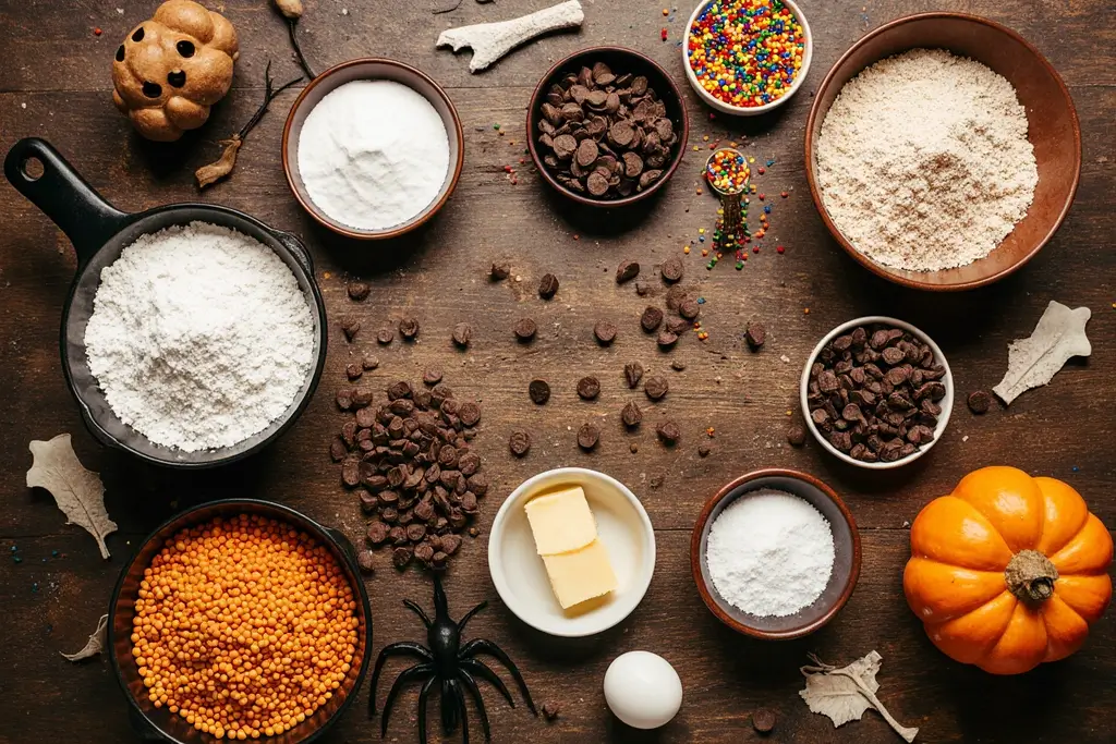 Halloween Chocolate Chip Cookies ingredients