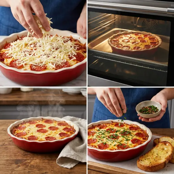 Homemade pepperoni pizza with melted cheese baked in the oven