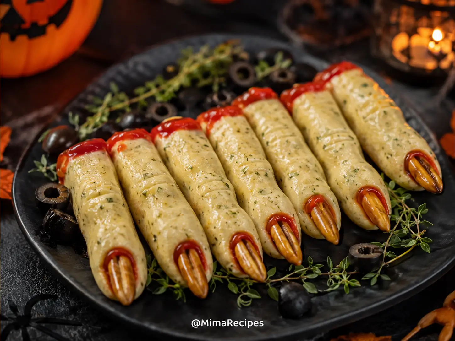 Spooky fingers recipes Halloween cheese finger snacks with pretzel nails