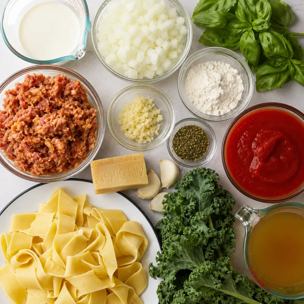 Ingredients for homemade tortellini soup recipe